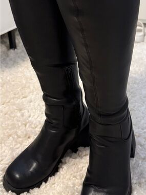 ALDO Black Mid-Calf Block Heel Boots